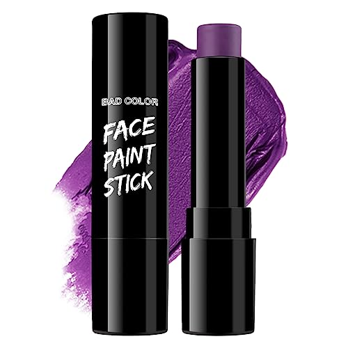 BADCOLOR Dark Purple Face Body Paint Stick, Sweatproof Eye Black Body Paint Sticks for Sports, Non-Toxic Facepaint for Halloween SFX Makeup Cosplay Joker Zombie Vampire Costume Parties - color: 1PCS Dark Purple