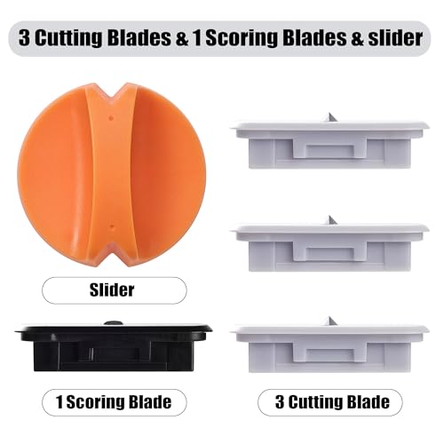 4-Pack Trimmer Replacement Blades for Fiskars Paper Trimmer, Replacement Blade for All Series of Fiskars/Portable&Precision Trimmer,Arts and Crafts,3 Cutting&1 Scoring Blades,a Slider,Orange - style: Orange (4 Blades)