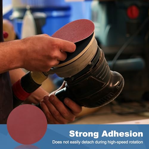 15 Pack 5 Inch PSA Sanding Discs 1000 Grit Aluminum Oxide Red - size: 1000 grit