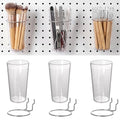 Pegboard Cups With Loops 6 Pack Peg Board Organizer Pencill Holders (Clear) - color: Clear
