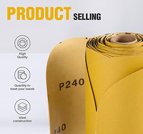 6 Inch Sanding Disc Self Stick 240 Grit PSA Sanding Discs 100 PCS Aluminum Oxide Adhesive Backed Sandpaper - style: 240 Grit