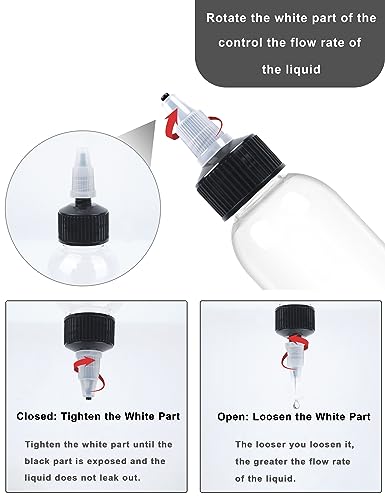 EOSAU 6 Pcs 8oz Clear Plastic Squeeze Bottles for Liquids, Twist Top Cap - color: Clear, size: 8oz 6Pack