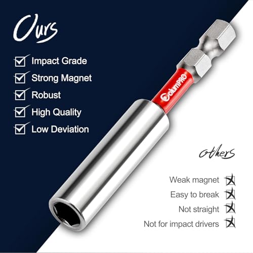 2PCS 12inch Magnetic Drill Bit Extension Holder for Impact Driver,1/4" Hex Shank S2 Steel Magnetic Screwdriver Extension,Drill Bit Extender - size: 2PCS