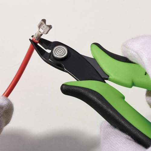 KATA Mini Flush Cutters, 5 Inch Precision Wire Cutter Plier for Zip Ties - color: 2 Pack 5" Green