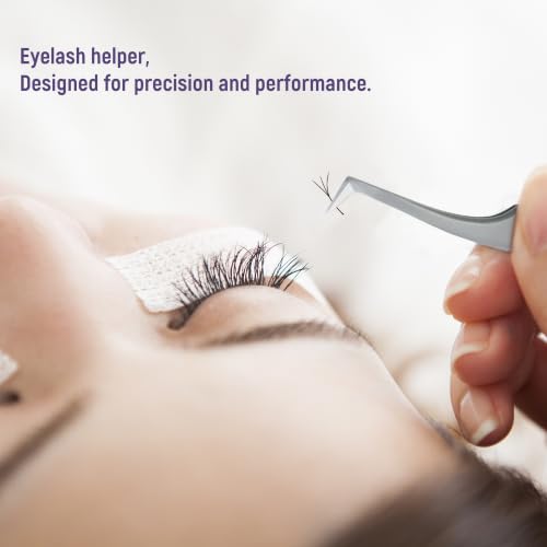 High Precision Lash Tweezers for Individual and Volume Eyelash Extensions Pointed Premium Stainless Steel Curved Fiber Tip Professional Isolation Tweezer(45 Degree Tweezer A-05) - color: A-05