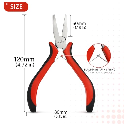 5-Piece 5"Flat Nose Pliers, Small Smooth Jaw Duck Bill Pliers Tool