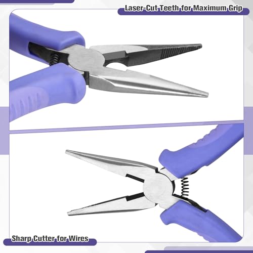 5 Inch Slim Long Nose Pliers, Chain Nose Pliers - size: 5" Slim Long Nose Pliers Serrated Jaw