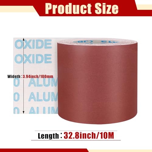 400 Grit Sandpaper Roll, 4 Inch x 32.8 Feet Aluminum Oxide Emery Cloth Roll - size: 400 Grit