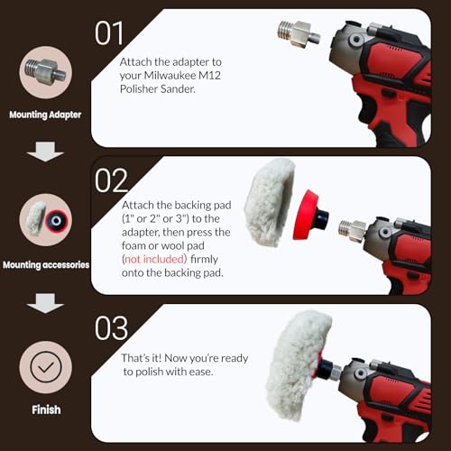 5pcs Buffing Polishing Kit for Milwaukee M12 Polisher/Sander