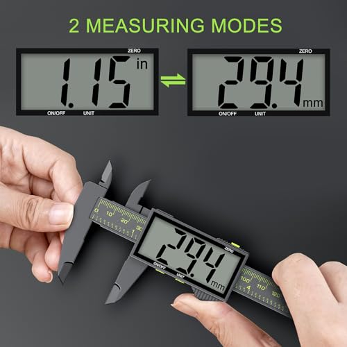 Digital Calipers, Caliper Measuring Tool with Large LCD Screen(6Inch/150mm) - color: Black