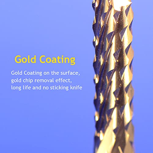 10Pcs 1/8'' Shank 2.0mm Titanium Coat Carbide End Mill Engraving Bits CNC Rotary Burrs Tool for PCB Mould Plastic Fiber Carbon Fiber Hardwood - size: 2.0mm