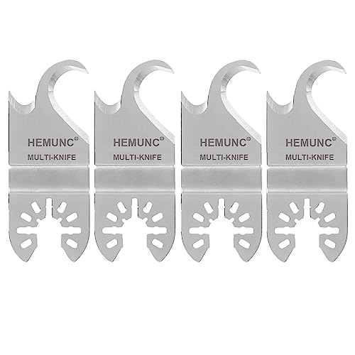4PCS Oscillating Multitool Saw Blades, Oscillating Multi Tool Hook Knife Blade for Cutting Roofing Shingles, PVC Carpet, and Cardboard, Fit Dewalt Milwukee Rockwell Bosch Dremel Ryobi Ridgid - size: 4PCS