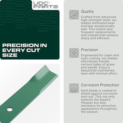 UDC Parts 601124 Hustler 54 Inch Mower Blades Replacement, 3 Pack Low Lift - size: 18-1/2" - Round (5/8")