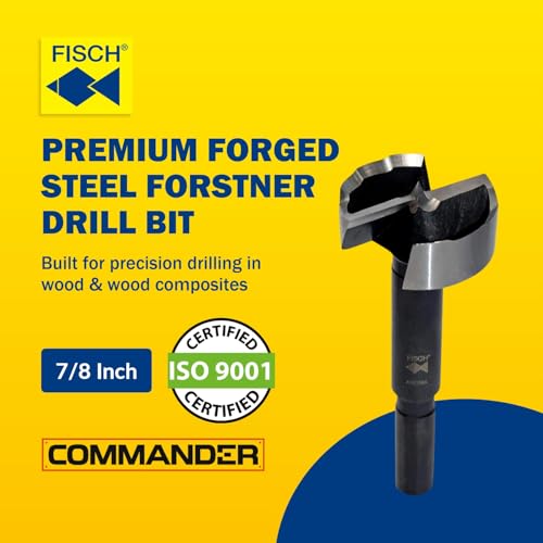 Forstner Drill Bit - Black Shark Forged Steel for Woodworking Size: 7/8 in - size: 7/8 in