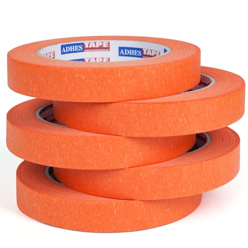 ADHES Orange Masking Tape 0.7in x 55yds x 5rolls - size: 0.7in x 55yds