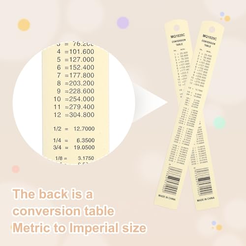 PATIKIL 20cm/8 inch Metal Ruler, Aluminum Alloy Metric Ruler with Inches and Centimeters Precision Measuring for Office Engineering Drafting, Beige - color: Beige, size: 20cm/8 Inch