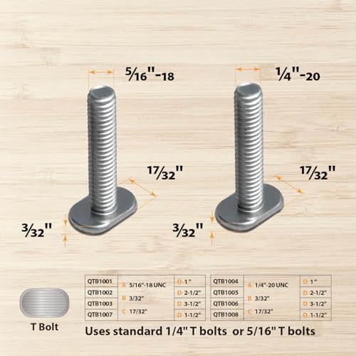 POWERTEC 71371 24 Inch Double-Cut Profile Universal T-Track with Predrilled Mounting Holes, 4 PK, T Track for Woodworking Jigs and Fixtures, Drill Press Table, Router Table, Workbench - size: 24" T track (4PK)
