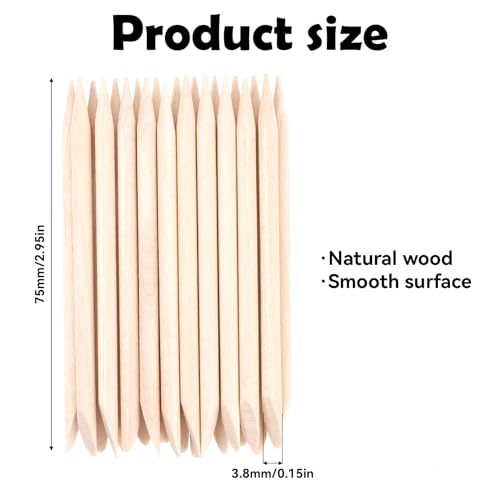 200 Pieces Orange Sticks for Nails Wood Cuticle Pusher Sanding Sticks Double Sided Fine Detailing Sanding Sticks Cuticle Pusher Remover Manicure Pedicure Tool