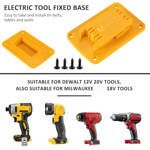 10PC Battery and Tool Holder for Dewalt 20V 60V, Wall Mount Organizer Storage Shelf with Screws, Compatible with DCB200 DCB201 DCB202 DCB203 DCB204 DCB205 DCB206 DCB208 DCB606 DCB609