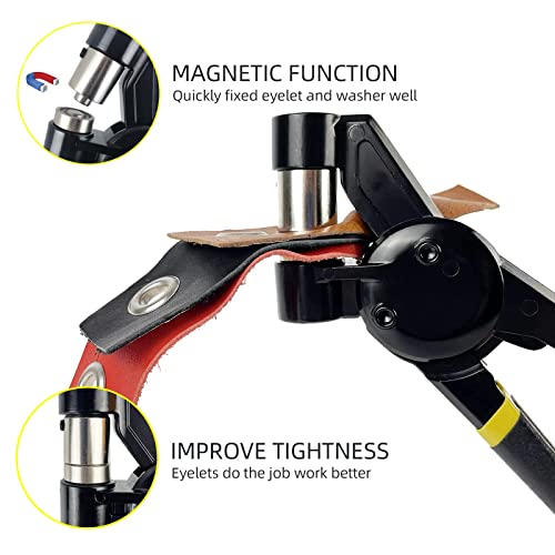 HAPDEN Grommet Tool Kit with Bag, 1/2 inch Handheld Eyelet Kit Manual Grommet Press Machine with 300 pcs 12 mm Grommets - size: 12mm Installation