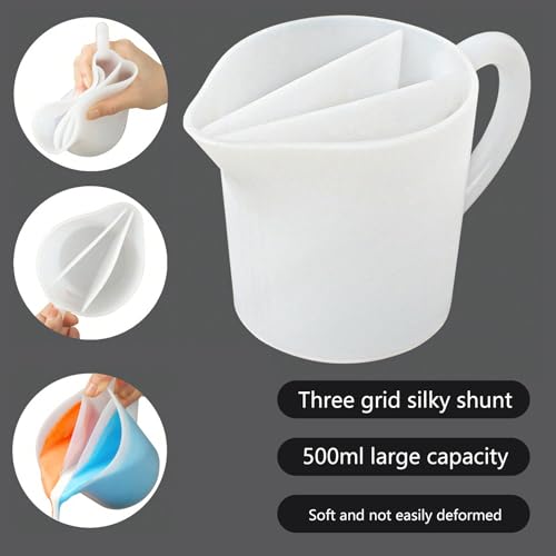 Silicone Pour Split Cup 500ML Cups Silicone Resin Mixing Cup Suitable for Precise Paint and Resin Art Project