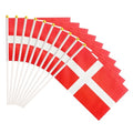 50 Pack Denmark Danish on Stick Flags,Small Mini Hand Held Denmark Danish Flags 5.5x8.3 Inch, Grand Opening, Carnival,Party Events Celebration - color: Denmark