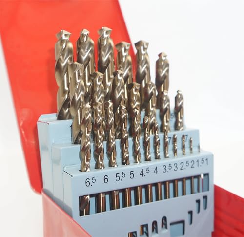 M35 Cobalt Metric Drill bit Set 1mm-13mm/25pcs Drill Bits Suitable for Stainless Steel, Hard Metal, Cast Iron, Copper, Aluminum Plastic - style: 1mm-13mm/25pcs