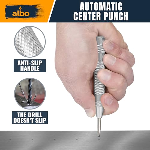 ALBO Automatic Center Punch, 5", Silver, Standard Cap, 1 Pc - style: 5'' pack of 1