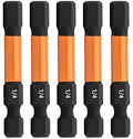 5pc 1/4Hex Bit Set 2 Inch S2 Steel Impact Allen Wrench Screwdriver Bits - size: 0.250"