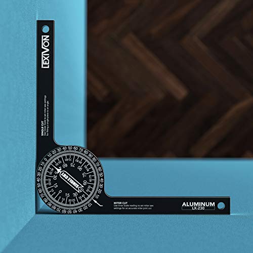 LEXIVON Aluminum Miter Saw Protractor | 7-Inch Rust Proof Angle Finder Featuring Precision Laser Engraved Scales (LX-230) - size: 7 Inch