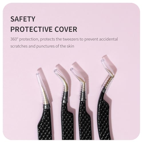 Lash Tweezers for Eyelash Extensions,Precision Fiber Tip for Volume Eyelash Extensions,Lash Extension Tweezers for Easy Application and Removal-A02 - size: 1PC-02