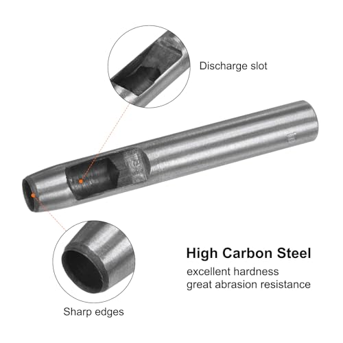 HARFINGTON Hollow Punch for Leather 10mm Round Hole Punch Tool for Belt Puncher Carbon Steel Single Punch for Watch Belts Cut Leather Craft Rubber Paper Fabric Plastic Soft Material - size: 10mm