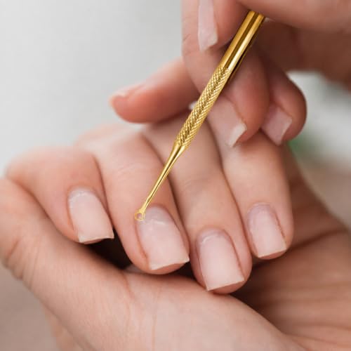 Qianyu 2Pcs Stainless Steel Cuticle Pusher - color: Gold