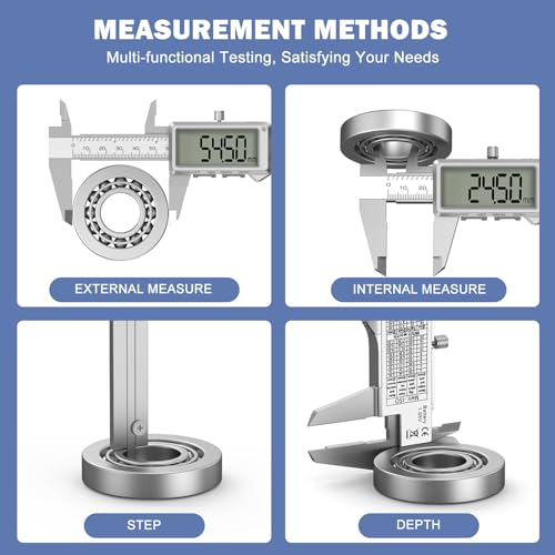 HDLNKAK 6”/150mm Rechargeable Digital Caliper with Large LCD Screen - color: White