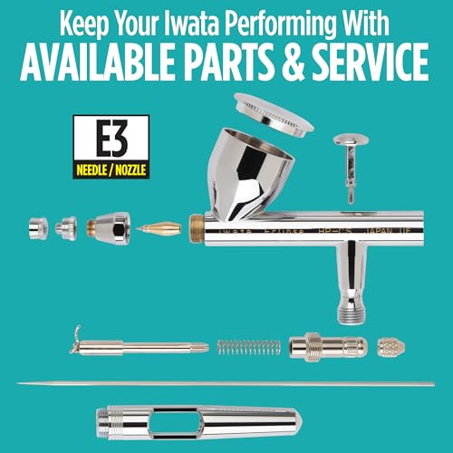 Iwata Eclipse HP-CS Airbrush - Gravity Feed Dual Action, High-Flow Atomization for Fine Detail to Wide Coverage – E3 Nozzle, 0.24 oz Cup – Ideal for Artists, Model Painting, Cosplay & More