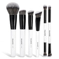 MAANGE 6 PCS Foundation Contour Conceal Brush Set, Makeup Brushes, Eyeshadow Concealer Brushes, Double Sided Blending Eyebrow Brush Professional Face brushes Set Tools, For Liquid, Cream, Loose Powder - color: 6 PCS