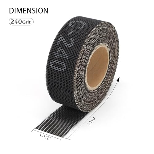 SCOTTCHEN Sanding Rolls/Plumbing Sanding Cloth 1-1/2" x 11yd (33 ft) / Plumber's Double Side Open Mesh/Silicon Carbide Grit #240-1Roll - size: Roll: 1-1/2"x 33 ft, style: #240