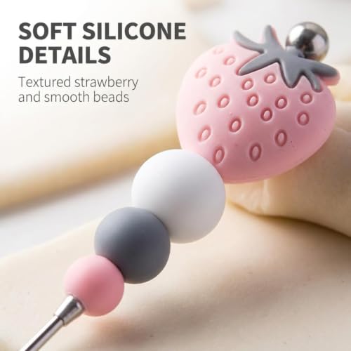 Pink Professional Pastry Scriber Needle,Cookie Biscuit Scriber Needle Strawberry Sugarcraft Needle Sugar Stir Tool For Professional Pastries Bakeware Sculpting and Modeling Tools Decorating Tools