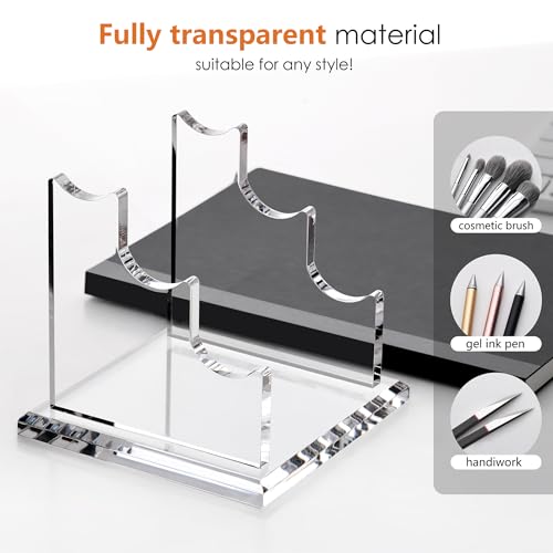 SANRUI 3 Tier Acrylic Pen Holder Display Stand, Clear Desk Pencil Rack - style: 3 Tier