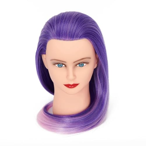 26-28'' Mannequin Training Head Synthetic Hair Braiding (Gradient Purple) - color: Purple