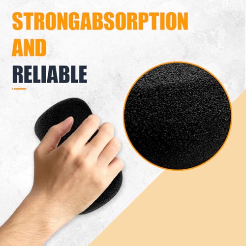 10PCS Car Foam Applicator Pads, 3.78" Round Auto Hand Polishing Pads, Compound Vehicle Detailing Sponges for Waxing, Paint, Ceramic, Glass (Black) - color: Black