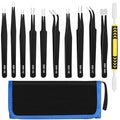 11 PCS Precision Tweezers Set, ESD Tweezers Set, Premium Craft Tweezers Kit