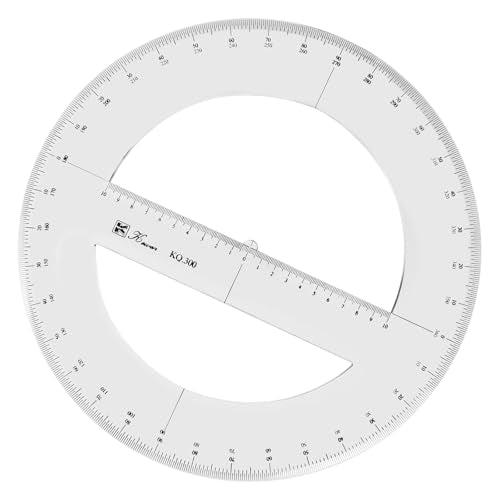 SEIWEI 360 Degree Protractor, 11.8 Inch Math Circle Ruler, Clear Plastic Angle Measurement Tool with Accurate Scale, Large Round Protractor for Geometry, Engineering, Drafting, School & Office - size: 11.8 Inch /30 cm