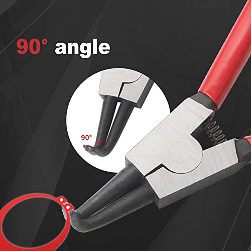 Utoolmart 2Pcs Internal Snap Ring Pliers 7 Inch 90 Degree Bent Retaining Ring Pliers Precision Circlip Pliers - color: 2pcs, size: Internal Bent Jaw