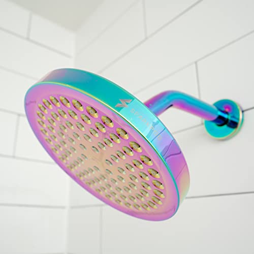 SparkPod Rain Shower Head, 6 Inch Round, Radiant Rainbow Finish - color: Radiant Rainbow, style: 6 Inch Round