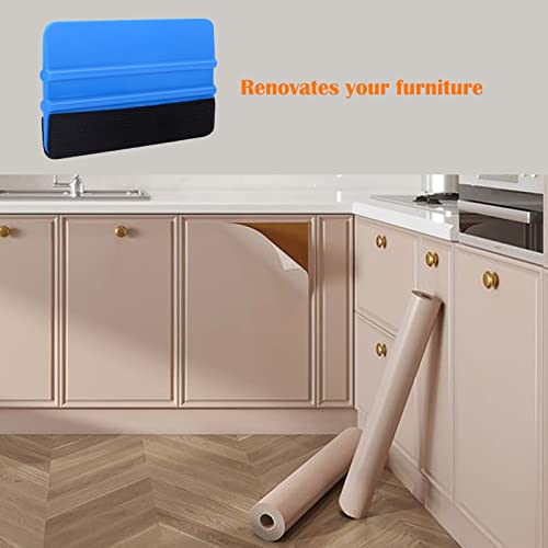 EHDIS 10pcs Vinyl Squeegee 4 Inch Car Vinyl Scraper Decal Applicator Window Tint Wallpaper Smoothing Tool with Black Fabric Felt Edge-Blue - color: Blue