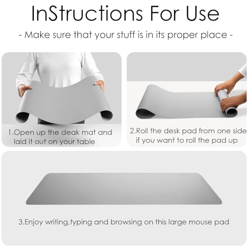 Non-Slip Leather Desk Pad Protector Mouse Mat, Avocado Green 31.5x15.7 in - color: Avocado Green, size: 31.5" x 15.7"