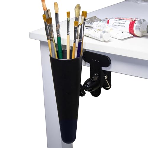 Clip-On Paint Brush Holder, 360-Degree Adjustable Artist Caddy