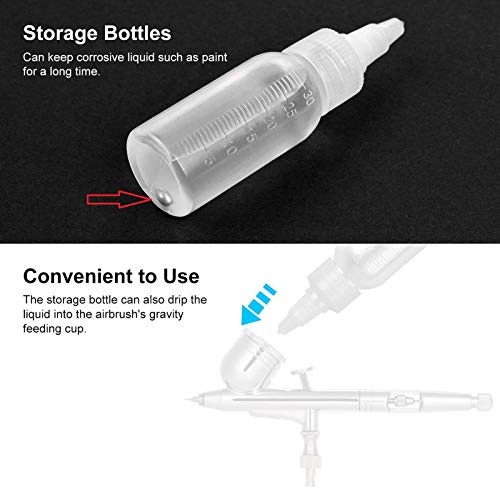 Ranvo Plastic Jar Bottles, 30ml Empty Airbrush Bottles with Scale for Adding Pigment