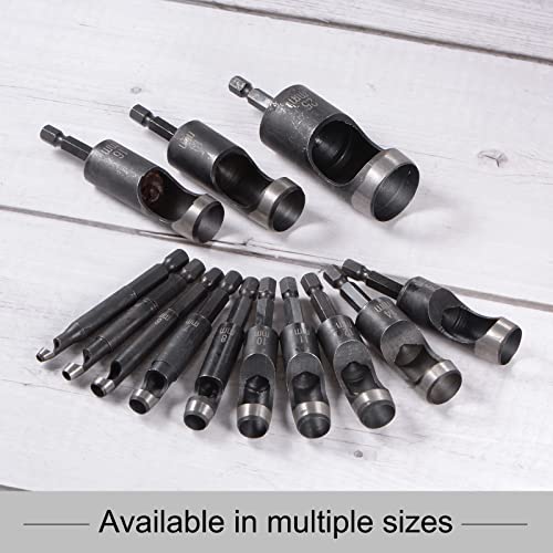 HARFINGTON Leather Hollow Punch Hex Shank for Drills, 16mm Dia Hole Punch for Thick Fabrics Leathercraft Working - size: 16mm